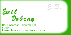 emil dobray business card